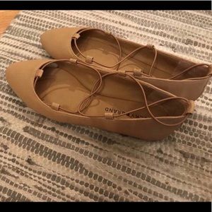 LUCKY BRAND NIB Lace-up Ballet Flats